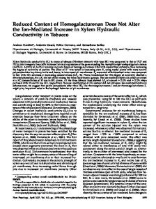 Reduced Content of Homogalacturonan Does Not ... - Plant Physiology