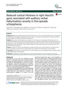 Reduced cortical thickness in right Heschl's gyrus associated ... - Core