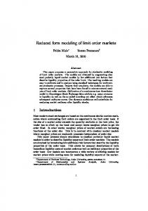 Reduced form modeling of limit order markets