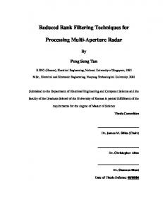 Reduced Rank Filtering Techniques for ... - Semantic Scholar