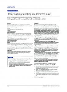 Reducing binge drinking in adolescent males - Nature