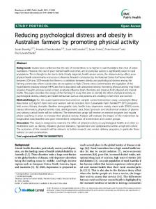 Reducing psychological distress and obesity in ... - ScienceOpen