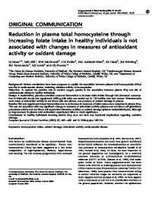 Reduction in plasma total homocysteine through increasing folate ...