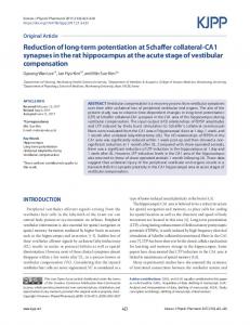 Reduction of longterm potentiation at Schaffer collateralCA1 synapses ...