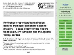 Reference crop evapotranspiration