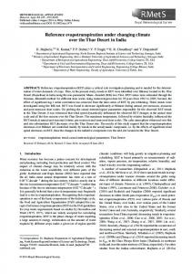 Reference evapotranspiration under changing ... - Wiley Online Library