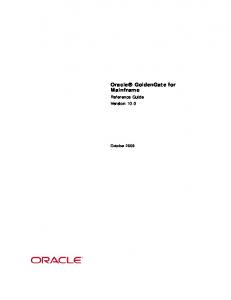 Reference Guide - Oracle Documentation