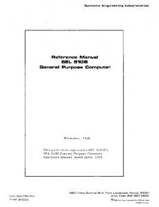 Reference Manual SEL 8105