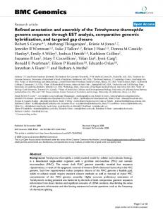 Refined annotation and assembly of the Tetrahymena thermophila ...