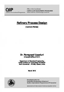 Refinery Process Design - IIT Guwahati