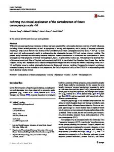 Refining the clinical application of the consideration of ... - Springer Link