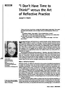 Reflective Practice - CA Sri Lanka