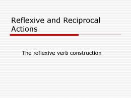 Reflexive and Reciprocal Actions