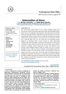 Reformation of Slums