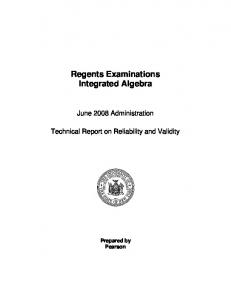 Regents Examinations Integrated Algebra - p-12 - New York State ...