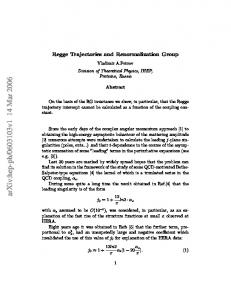 Regge Trajectories and Renormalization Group