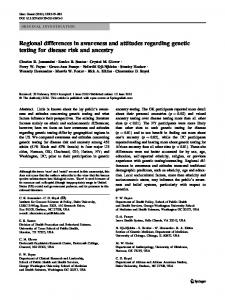 Regional differences in awareness and attitudes ... - CiteSeerX