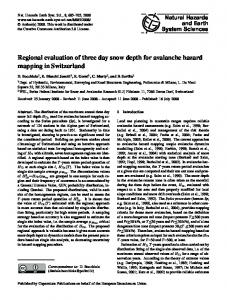 Regional evaluation of three day snow depth for avalanche hazard ...