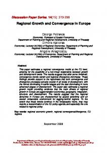 Regional Growth and Convergence in Europe