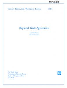 Regional Trade Agreements - Paris School of Economics