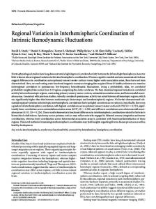 Regional Variation in Interhemispheric ... - Semantic Scholar