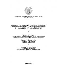 regionalization versus competition in complex cancer surgery