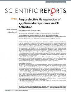 Regioselective Halogenation of 1,4