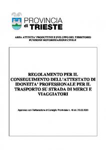 regolamento per il conseguimento dell'attestato di idoneita'