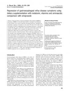 Regression of gastroesophageal reflux disease symptoms using ...