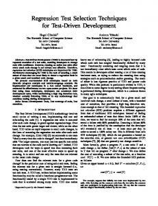 Regression Test Selection Techniques for Test-Driven Development