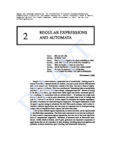 REGULAR EXPRESSIONS AND AUTOMATA