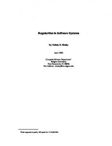 Regularities in Software Systems