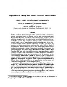 Regularization Theory and Neural Networks ... - Semantic Scholar