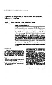 Regulation by Magnesium of Potato Tuber ... - Springer Link
