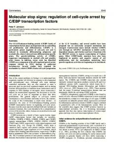 regulation of cell-cycle arrest by C/EBP transcription factors