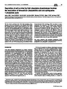 Regulation of cell survival by lipid phosphate phosphatases involves ...