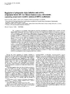 Regulation of polypeptide chain initiation and activity of initiation factor ...