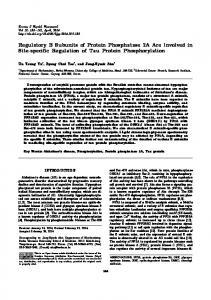 Regulatory B Subunits of Protein Phosphatase 2A ... - Semantic Scholar