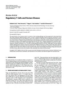 Regulatory T Cells and Human Disease