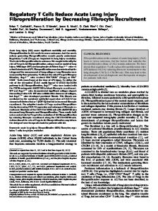 Regulatory T Cells Reduce Acute Lung Injury ... - ATS Journals