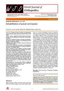 Rehabilitation of spinal cord injuries