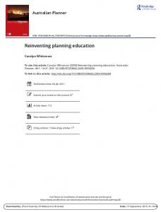 Reinventing planning education