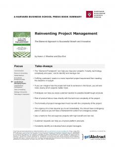 Reinventing Project Management