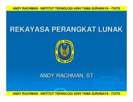 REKAYASA PERANGKAT LUNAK - blog andy rachman