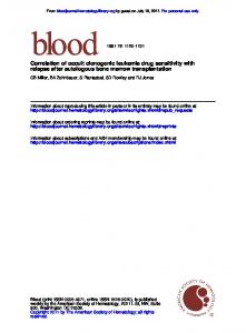 relapse after autologous bone marrow ...