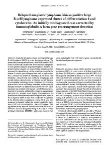 Relapsed anaplastic lymphoma kinase-positive large B-cell lymphoma ...