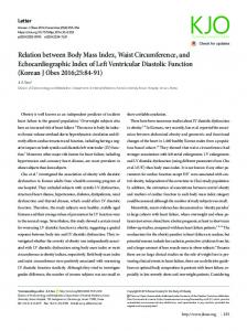 Relation between Body Mass Index, Waist Circumference, and ...