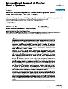 Relation between depression and sociodemographic factors