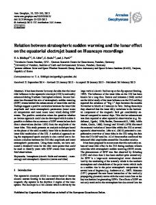 Relation between stratospheric sudden warming and the lunar effect ...