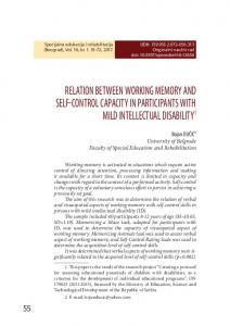 relation between working memory and self-control capacity ... - CEON-a